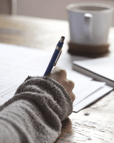Designer sketching wireframes