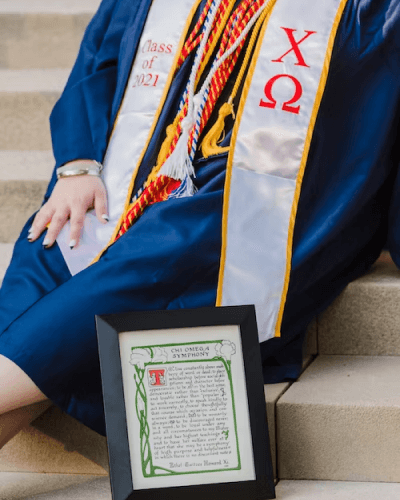 Graduation gown and diploma