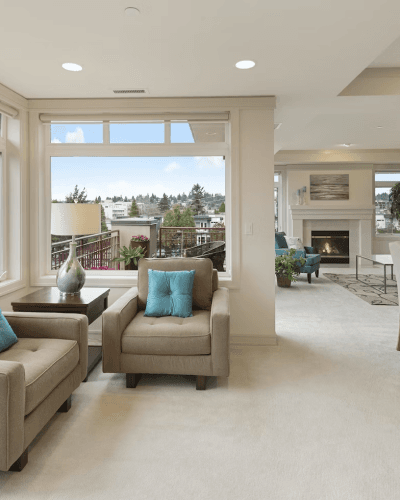 Beige living room setup