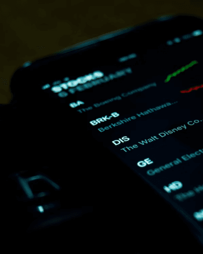 UI of different stocks on app